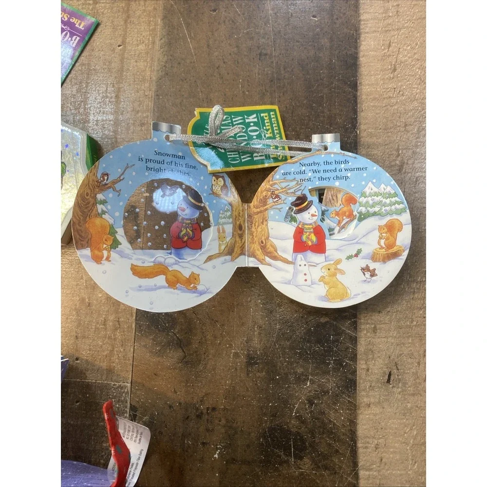 Lot of 3 Vintage Christmas Books 2 Ornaments Window 1996 & 2000 Santa‎ Backpack